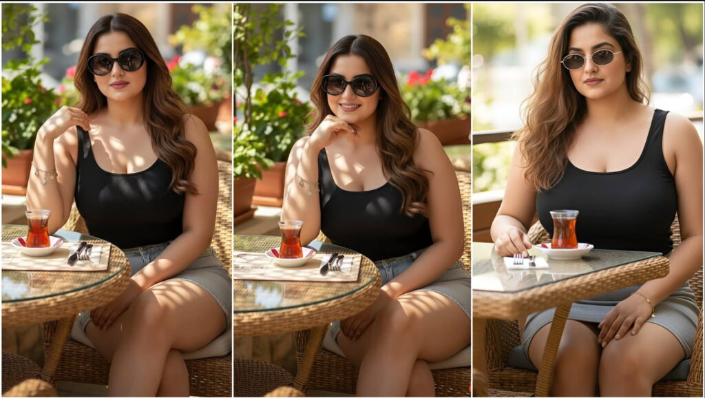Elegant Outdoor Cafe Look – Gemini AI Portrait Prompt